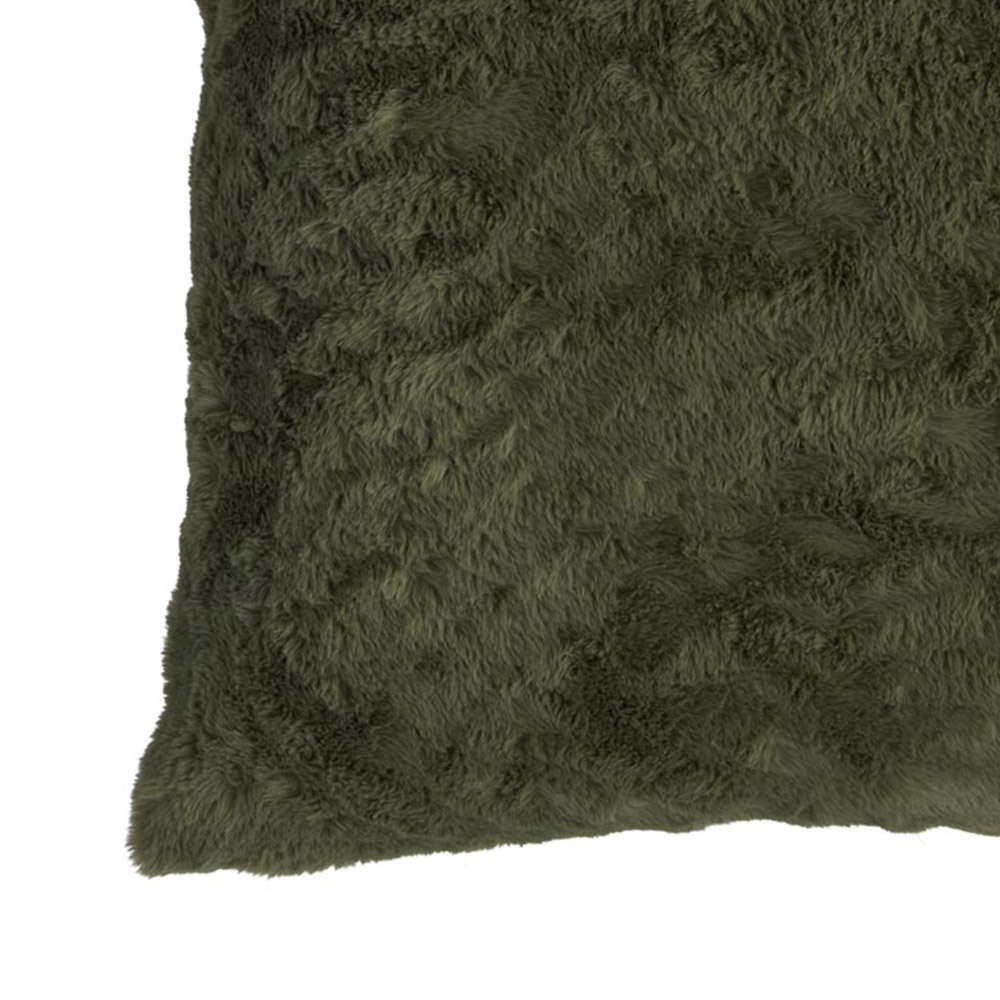 Wilko Olive Green Faux Fur Cushion 55 x 55cm Image 6