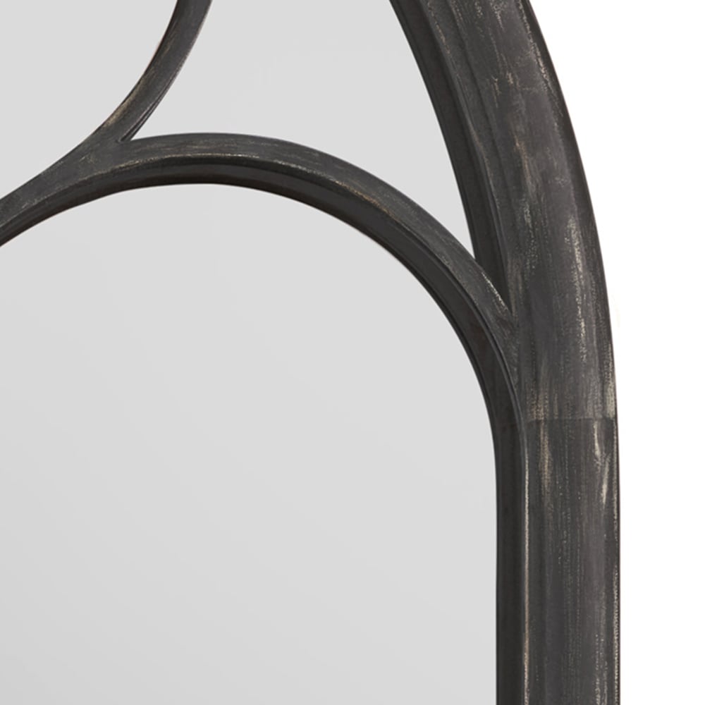 MirrorOutlet Somerley Black Chapel Arched Garden Mirror 150 x 81cm Image 3