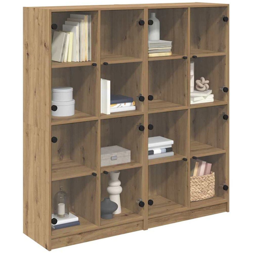 vidaXL 8 Glass Door Artisan Oak Sideboard Image 3
