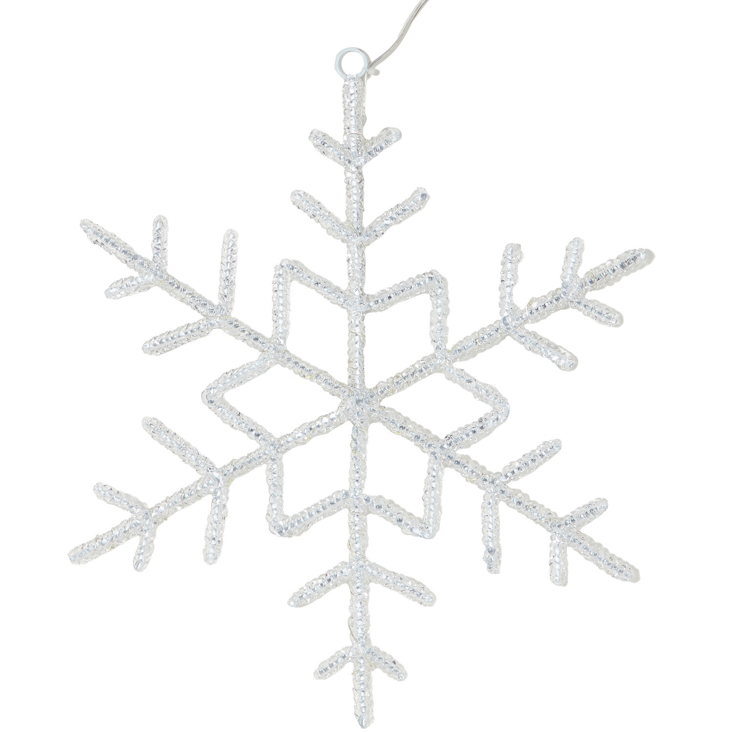 20 LED Acrylic Snowflake Outdoor Light - Silver Image 1