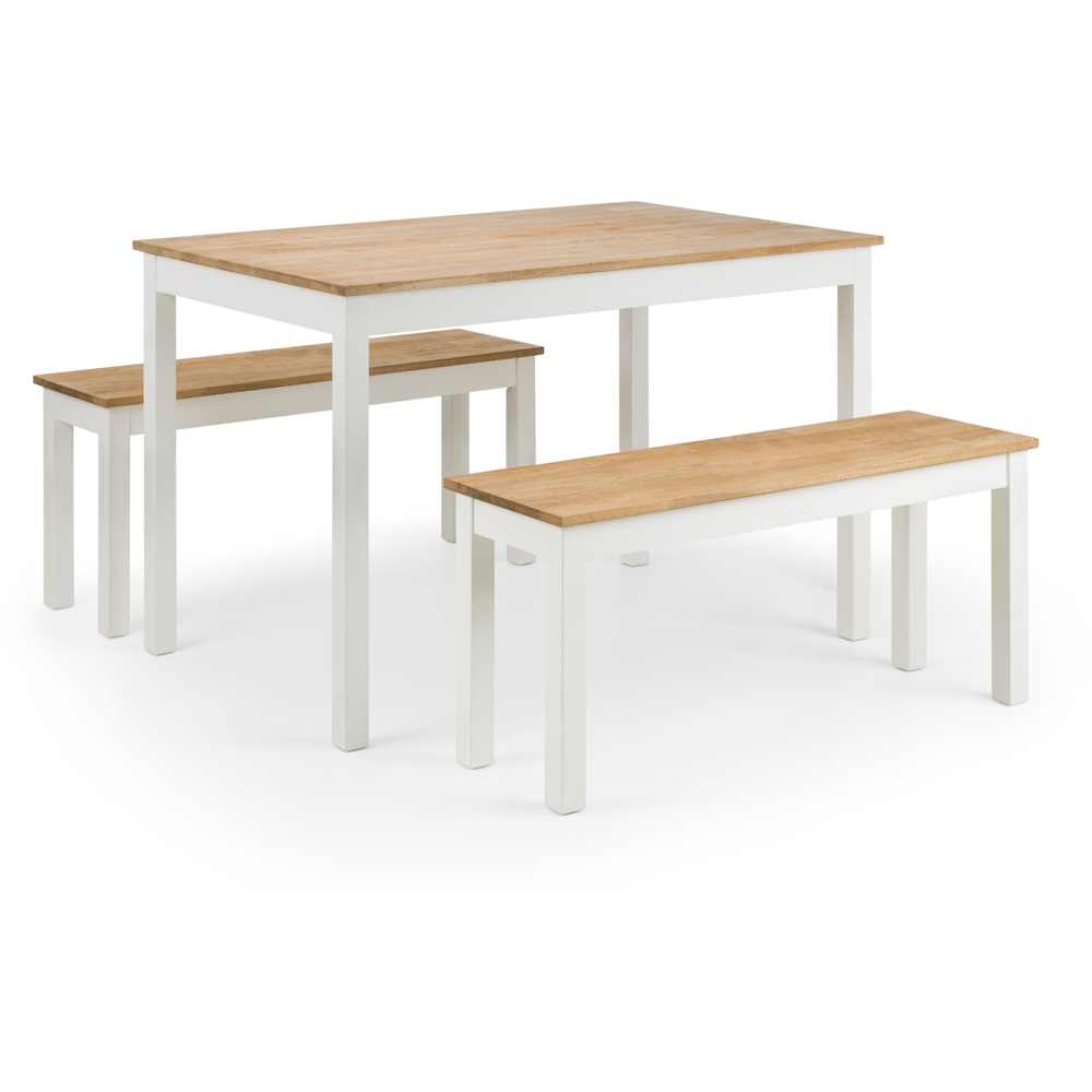 Julian Bowen Coxmoor 2 Seater Ivory and Oak Dining Bench Image 6