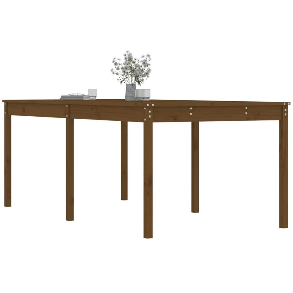 vidaXL 8 Seater Solid Pine Wood Garden Dining Table Honey Brown Image 3