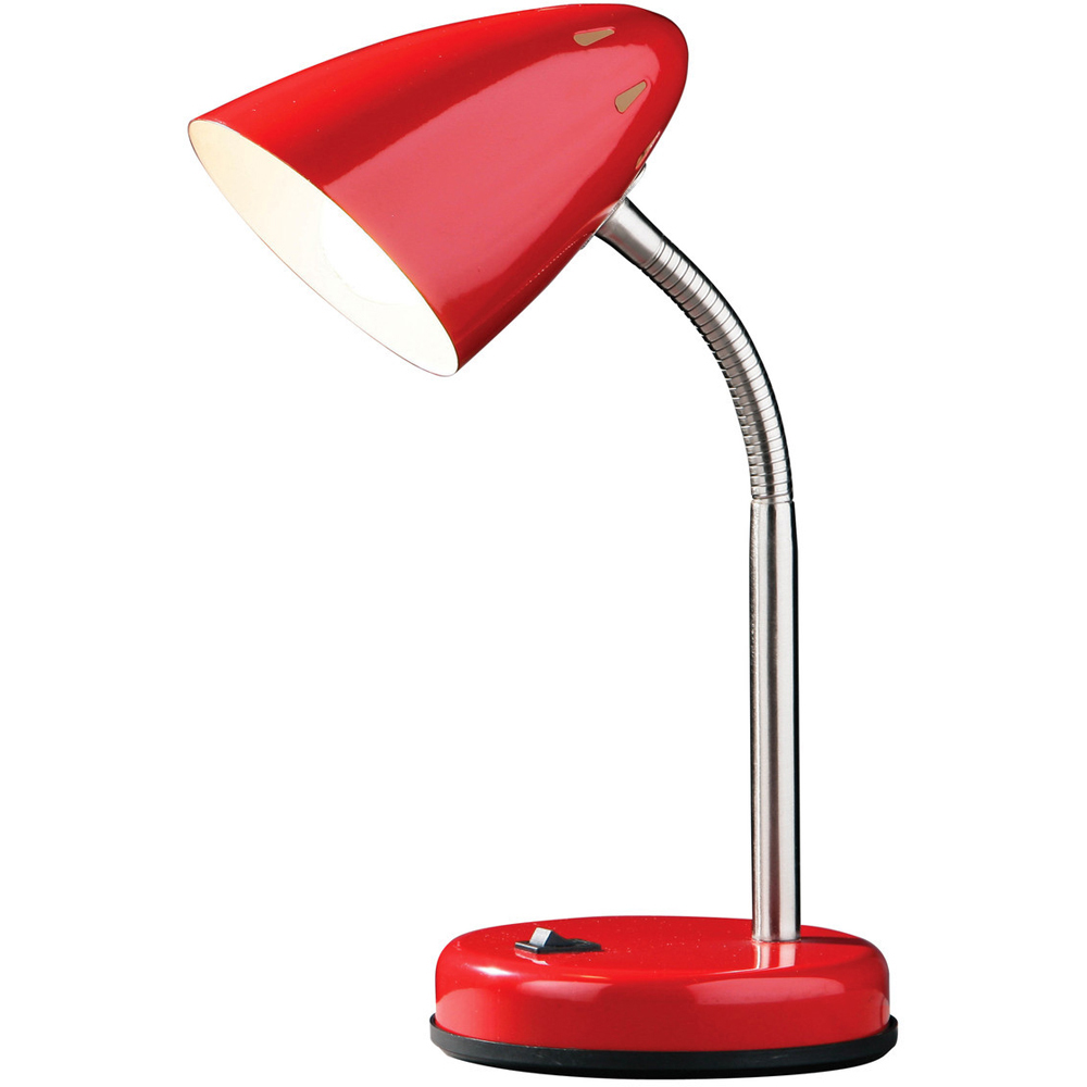 Premier Housewares Red Gloss Desk Lamp Image 1
