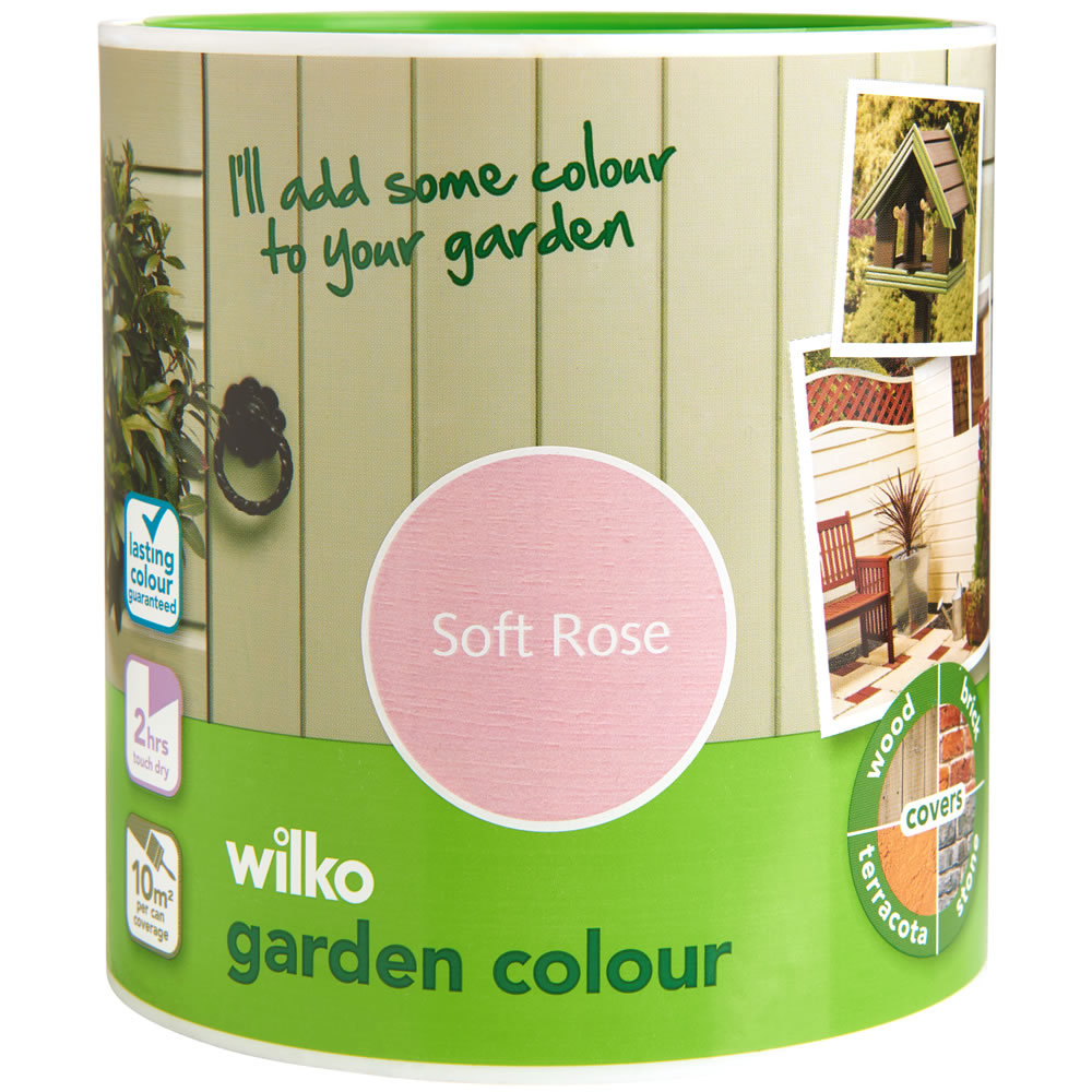 Wilko Garden Colour Soft Rose Exterior Paint 1L Image 1