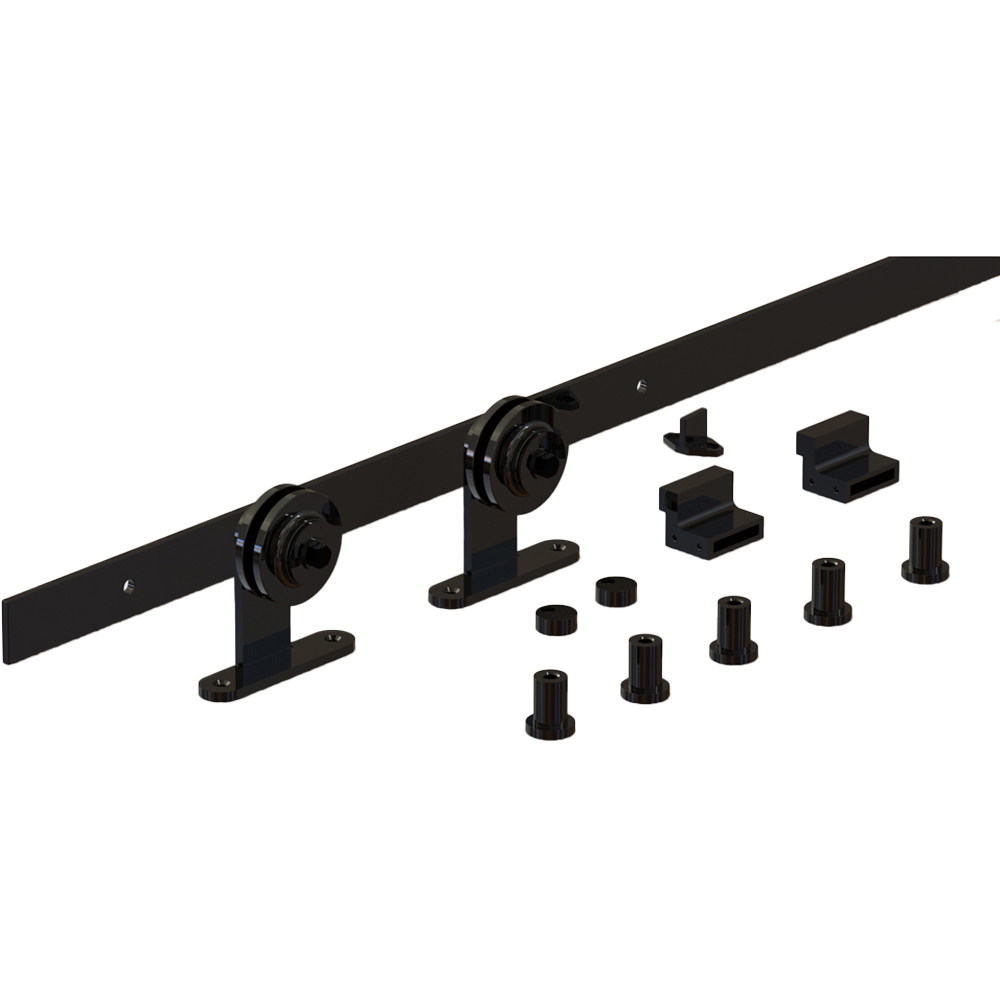 Coburn Flat Track 100 Black Top Mount Hanger One Door System 1500mm Image 1
