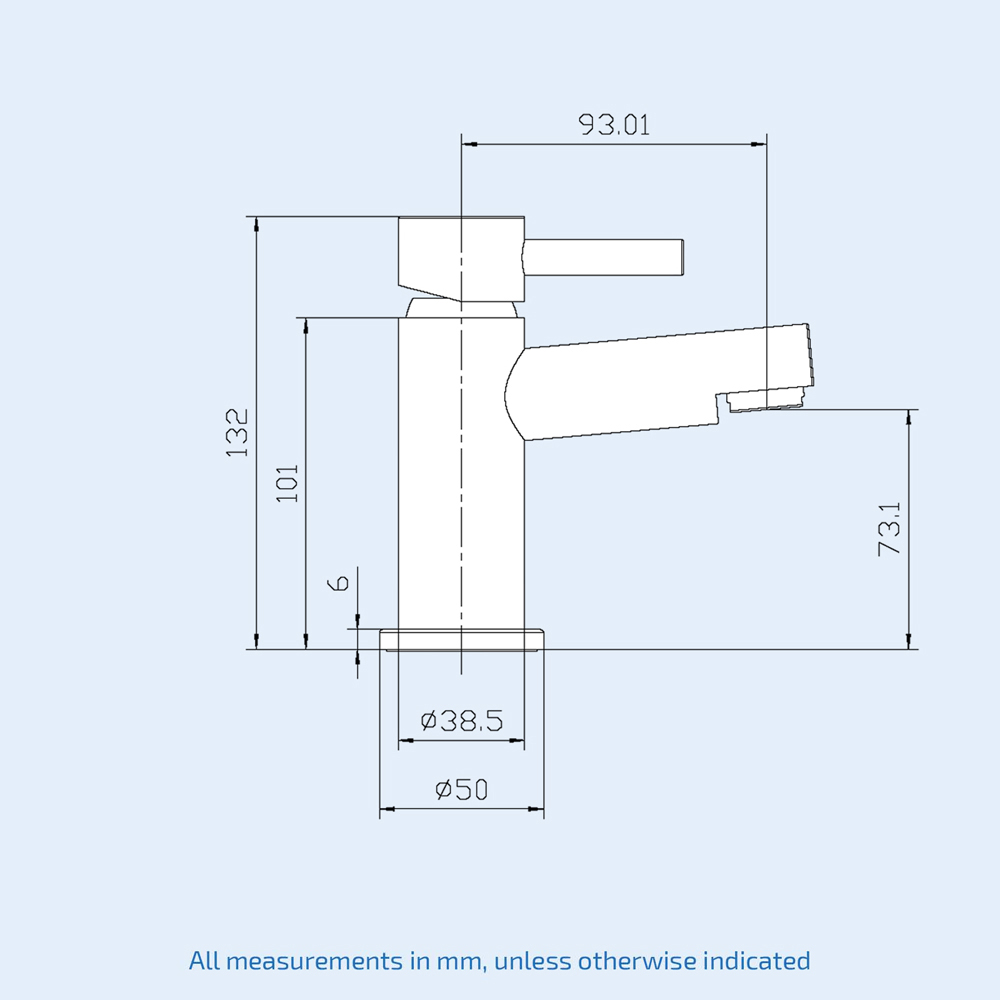 Nes Home Blossom Matte Black Basin Mono Mixer Tap with Waste Image 3