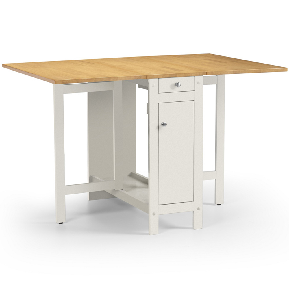 Julian Bowen Savoy White and Natural 4 Seater Dining Set Image 3