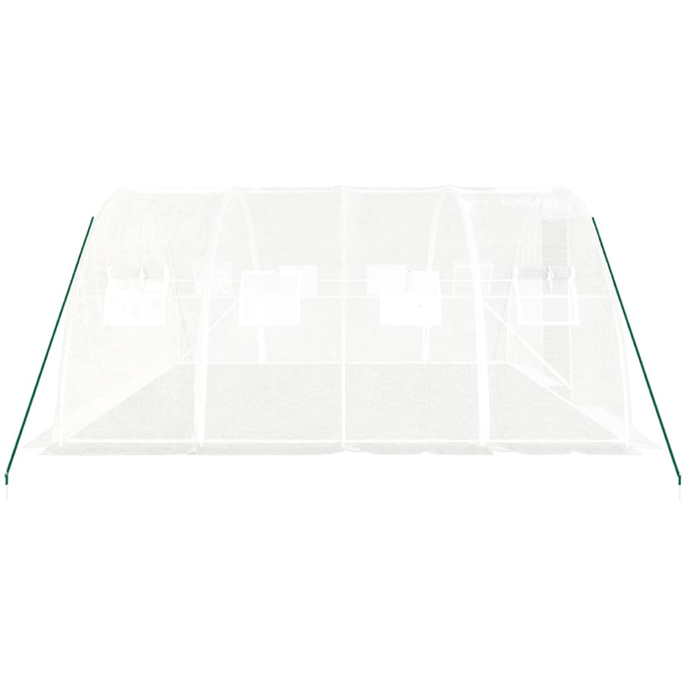 vidaXL White Polyethylene Galvanised Steel Frame 13.1 x 13.1ft Greenhouse Image 4