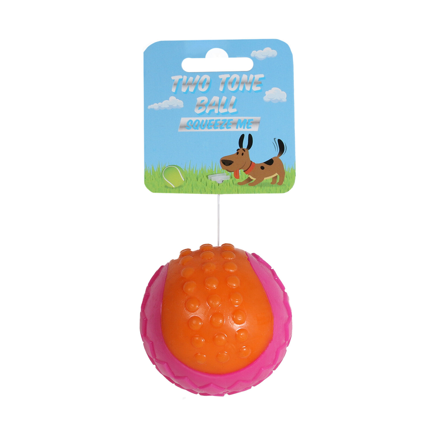 Single 2 Tone Ball Dog Toy in Assorted styles Image 1