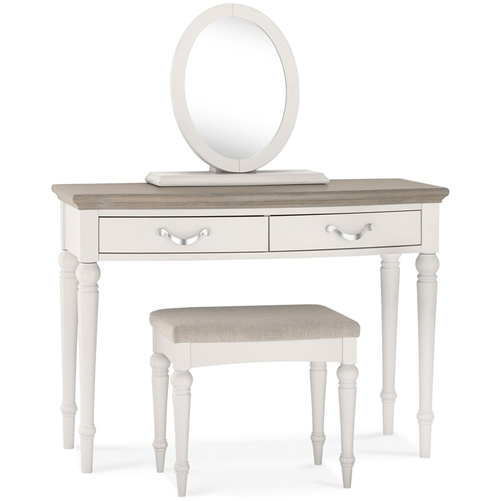 Bentley Designs Montreux 2 Drawer Grey Washed Oak and Soft Grey Dressing Table Image 4