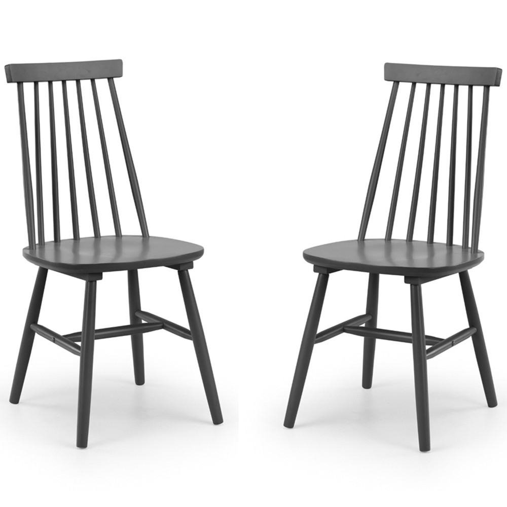 Julian Bowen Alassio Set of 2 Black Dining Chair Image 2