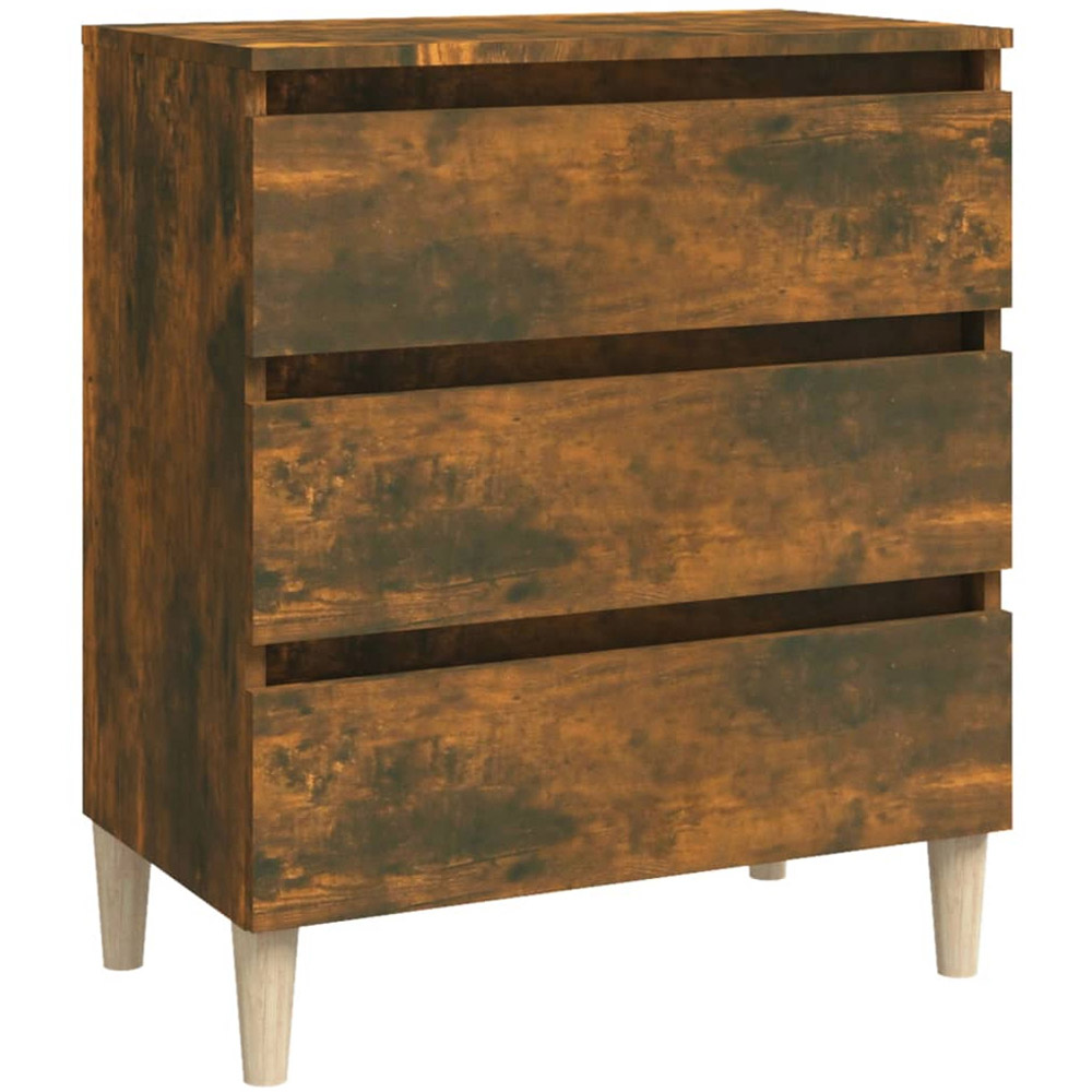 vidaXL 3 Drawer Smoked Oak Sideboard Image 2