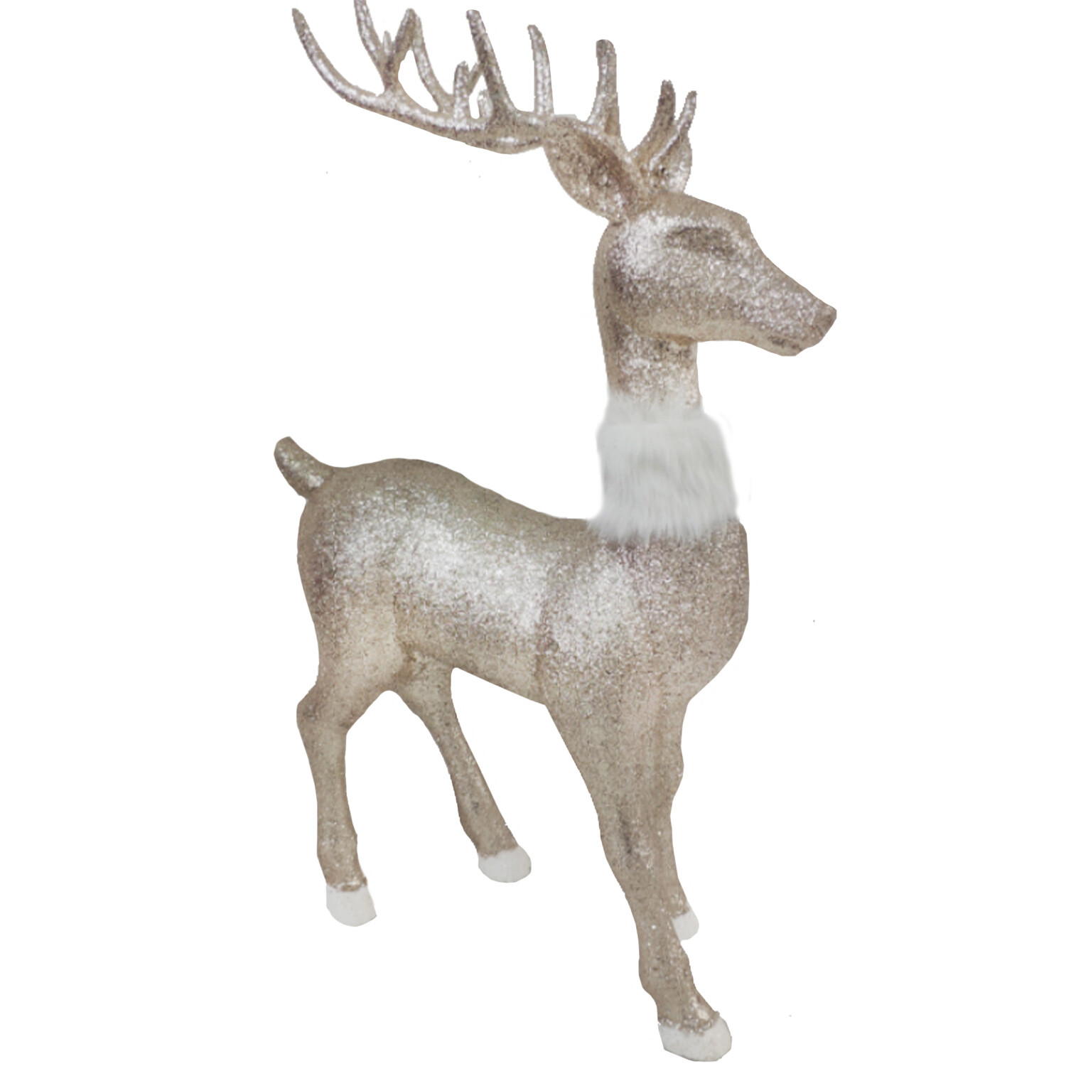 Gold Glitter Reindeer Ornament - Gold Image