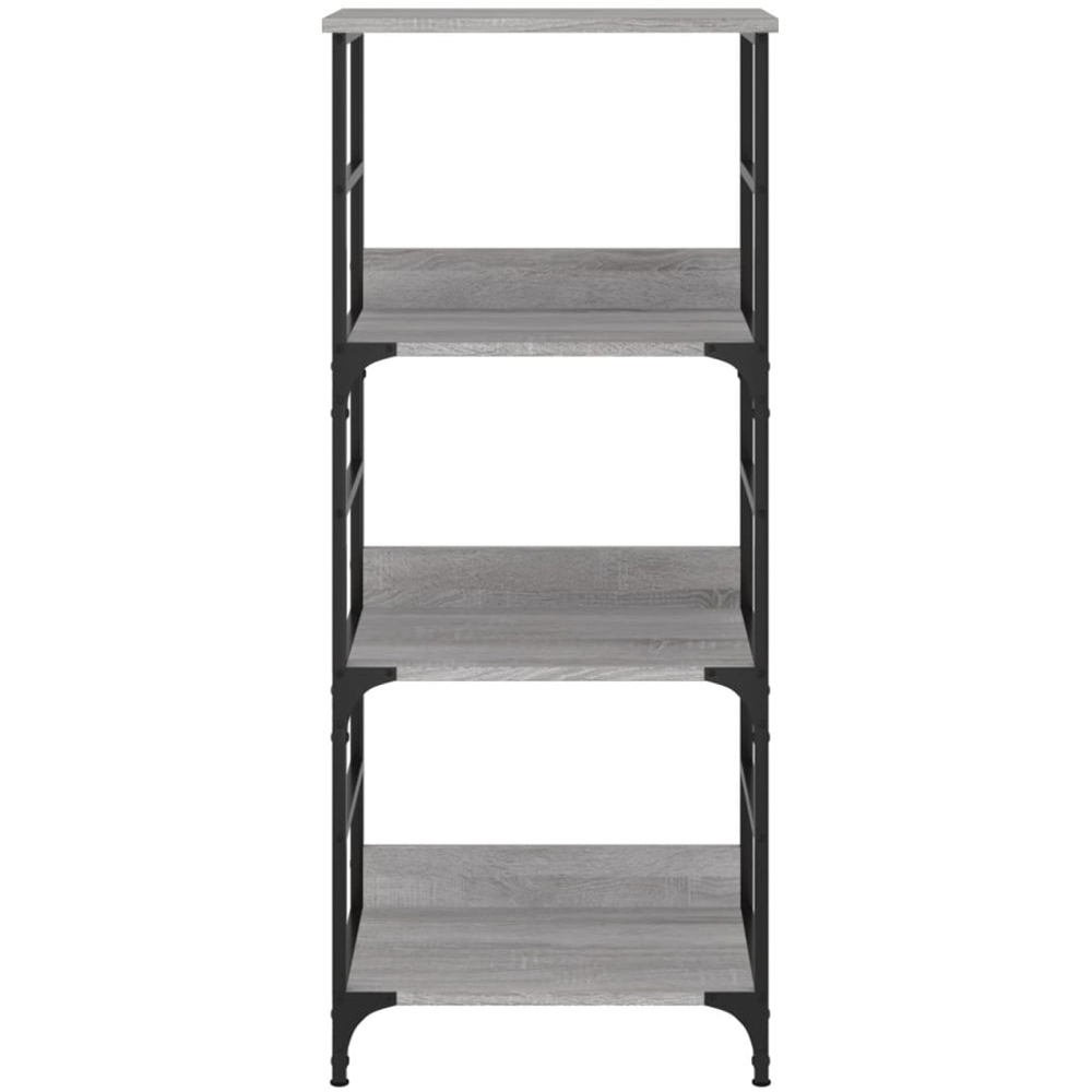 vidaXL 3 Open Shelf Grey Sonoma Bookshelf Image 4