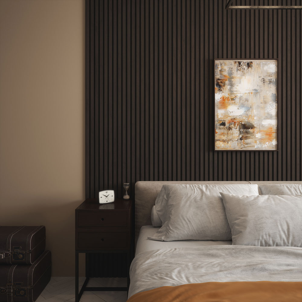 Kraus Easy Living Dark Oak Acoustic Slat Wall Panel 240 x 60cm Image 4