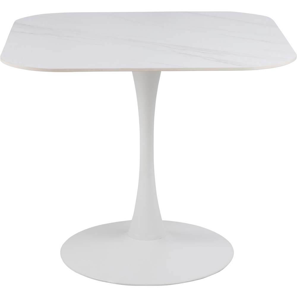 Florence Malta Ceramic Round Dining Table White Image 4