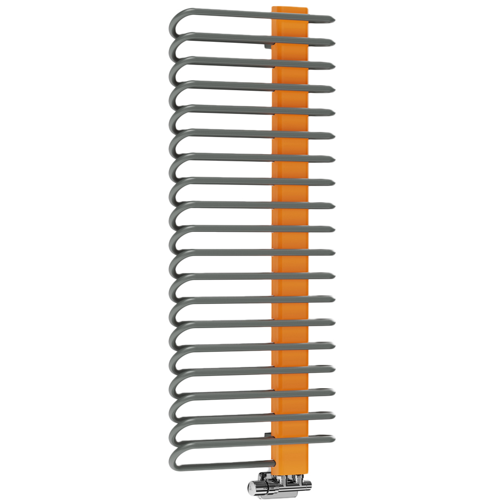 Terma Michelle 2459BTU Graphite and Orange Heated Towel Rail 1200 x 500mm Image 1