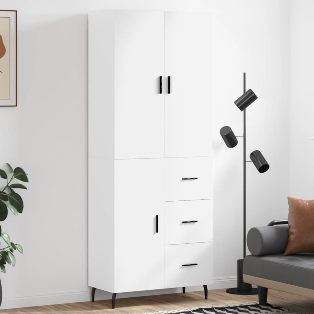 vidaXL 3 Door 3 Drawer White Highboard Image 1