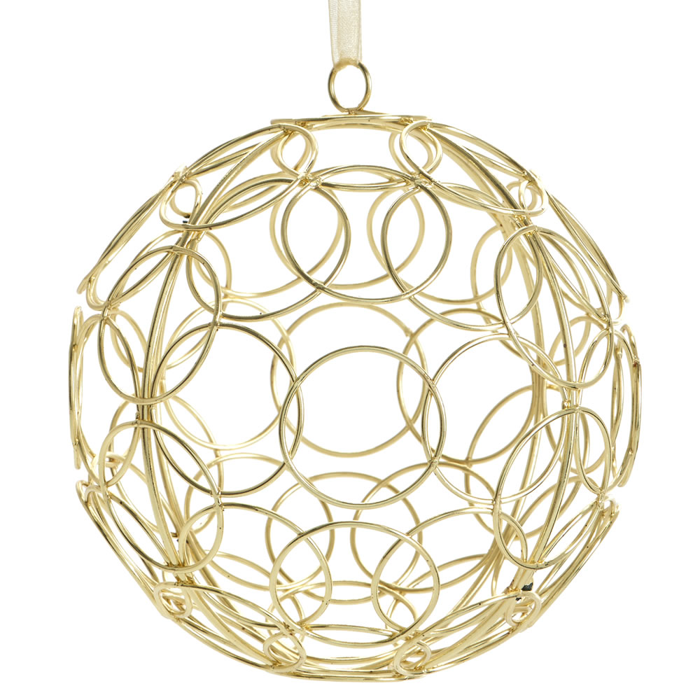 Wilko Large Midnight Magic Gold Wire Christmas Bauble Image 1
