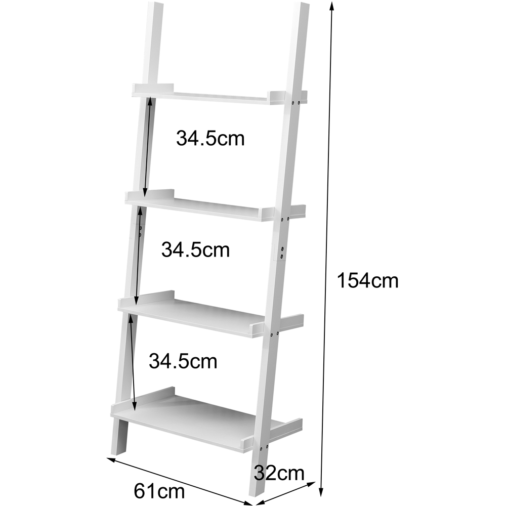 Home Source 4 Shelf White Ladder Storage Unit Image 5