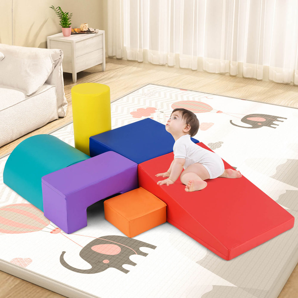 Costway Colourful Toddler Foam Climbing Blocks with PU Cover Image 2