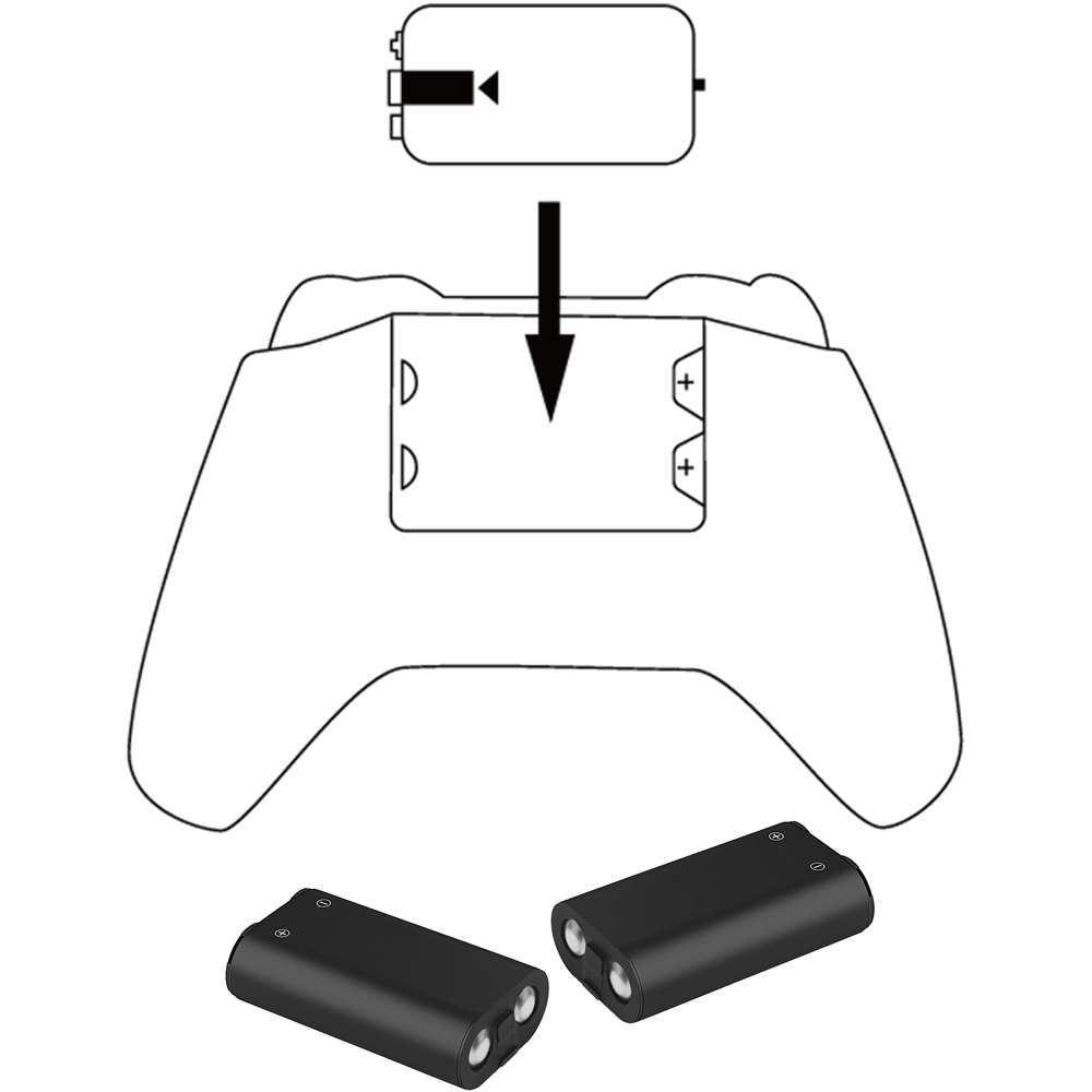 Subsonic Black Dual Power Pack Xbox Controller Charging Kit Image 5