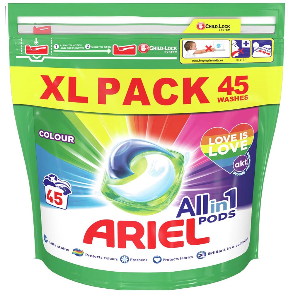 Ariel Colour All-in-1 Pods Washing Liquid Capsules 45 Washes Image 1