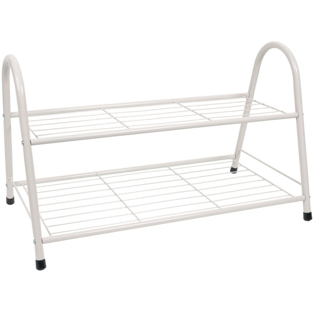 2 Tier Shoe Rack White Image 4