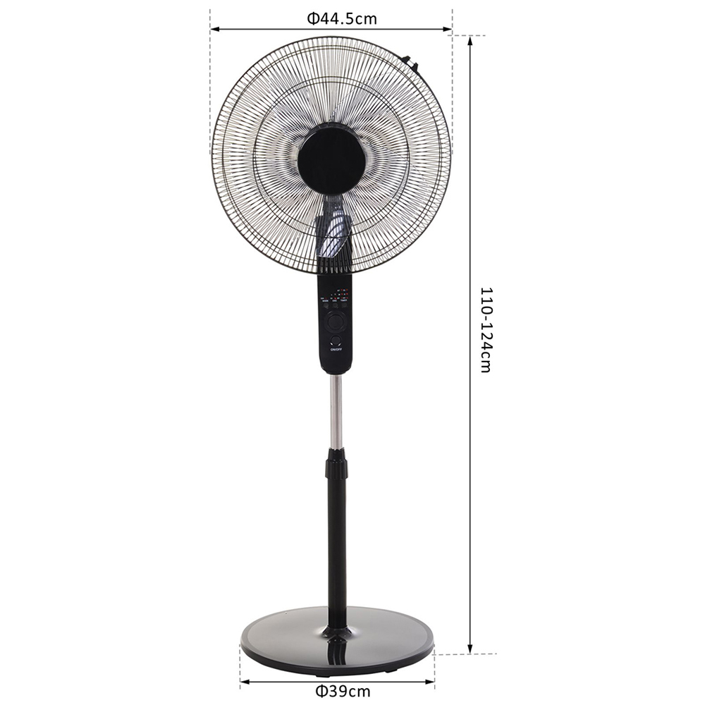 HOMCOM Black ABS Freestanding Floor Fan Image 7