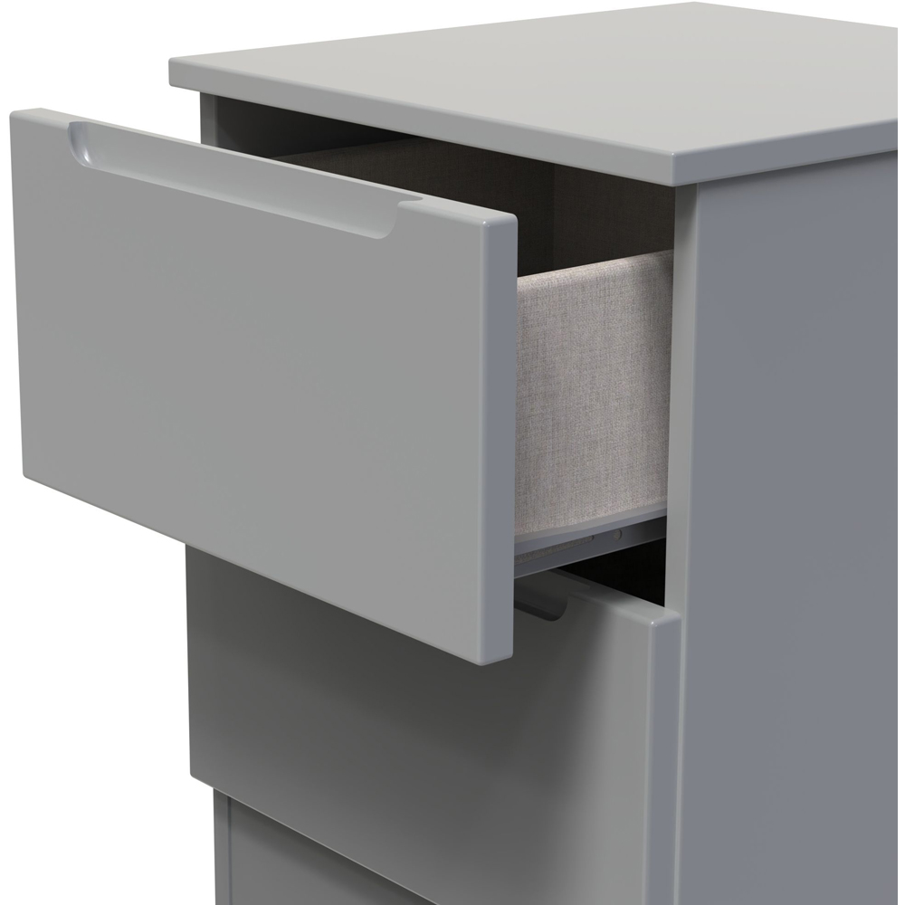 Crowndale Milan 2 Drawer Dusk Grey Compact Bedside Cabinet Ready Assembled Image 6