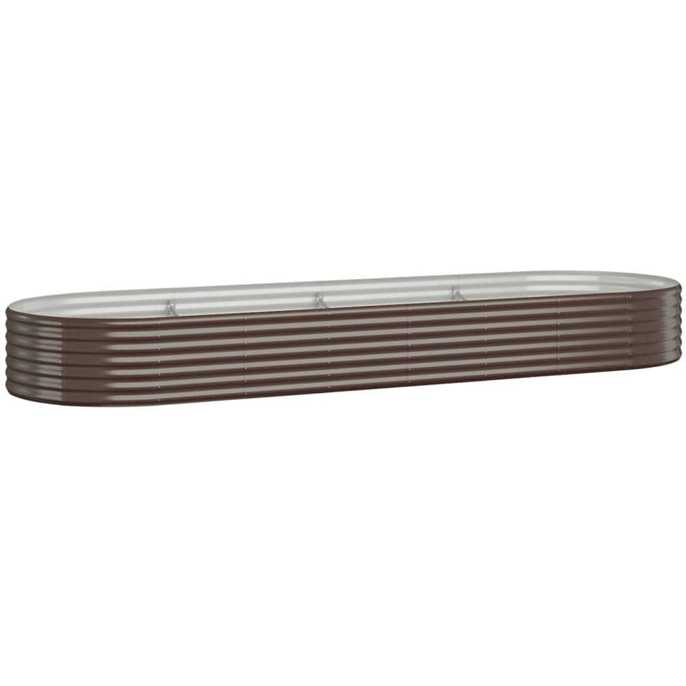 vidaXL Brown Galvanised Steel Raised Garden Bed 322 x 100 x 36cm Image 1