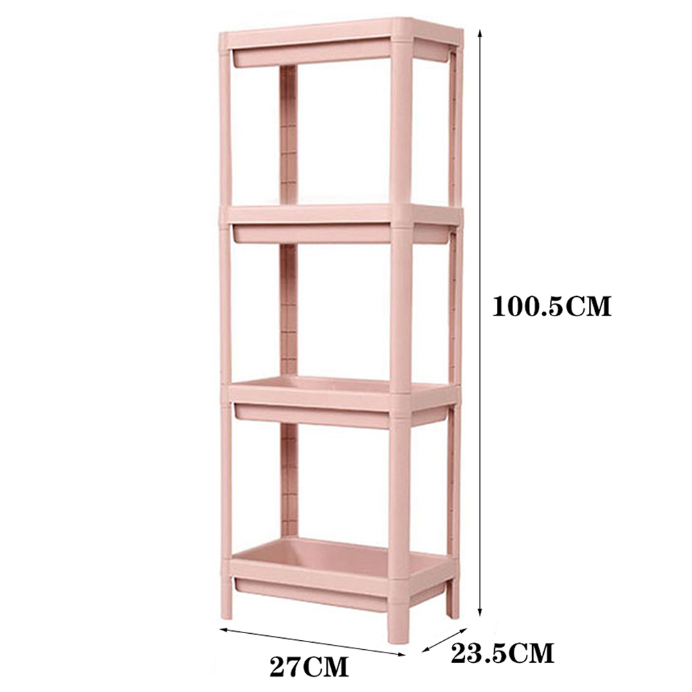 H&O Direct 4 Shelf Pink Plastic Storage Rack with Drainage Holes Image 6