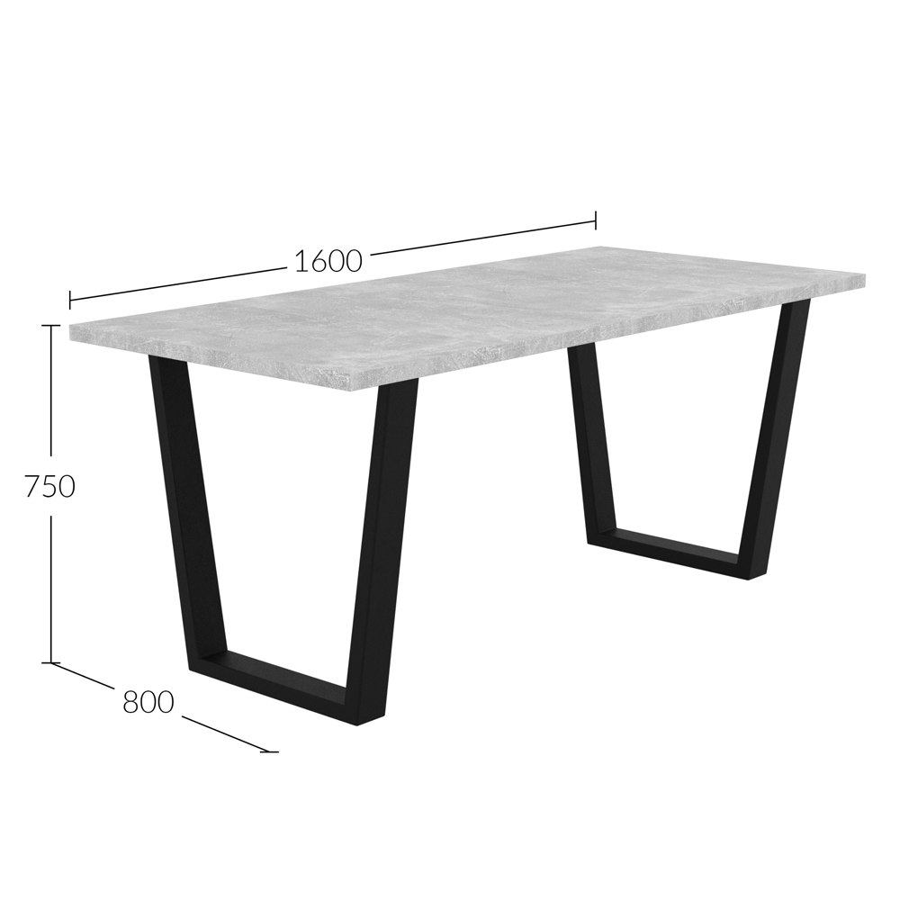 Shefa Louisville 6 Dining Table Concrete Grey Image 3