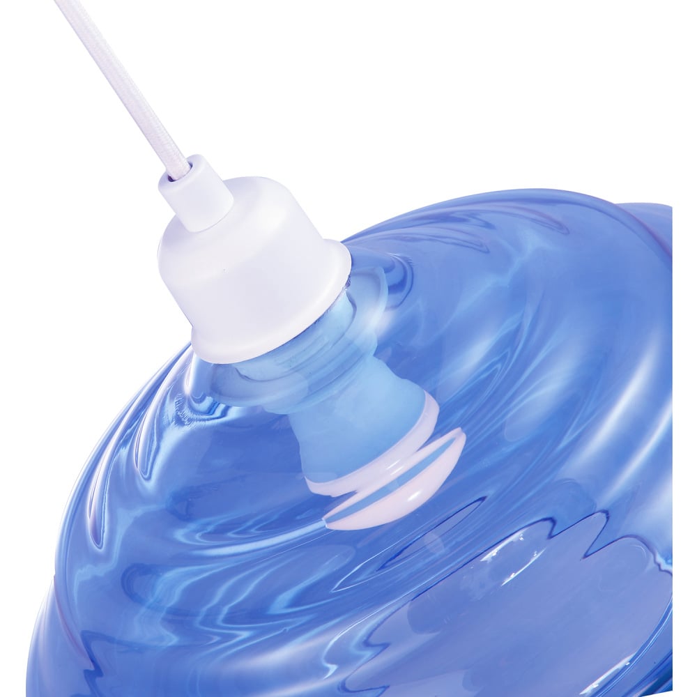 Happy Homewares Midnight Blue Ribbed Honeycomb Glass Pendant Light Shade Image 5