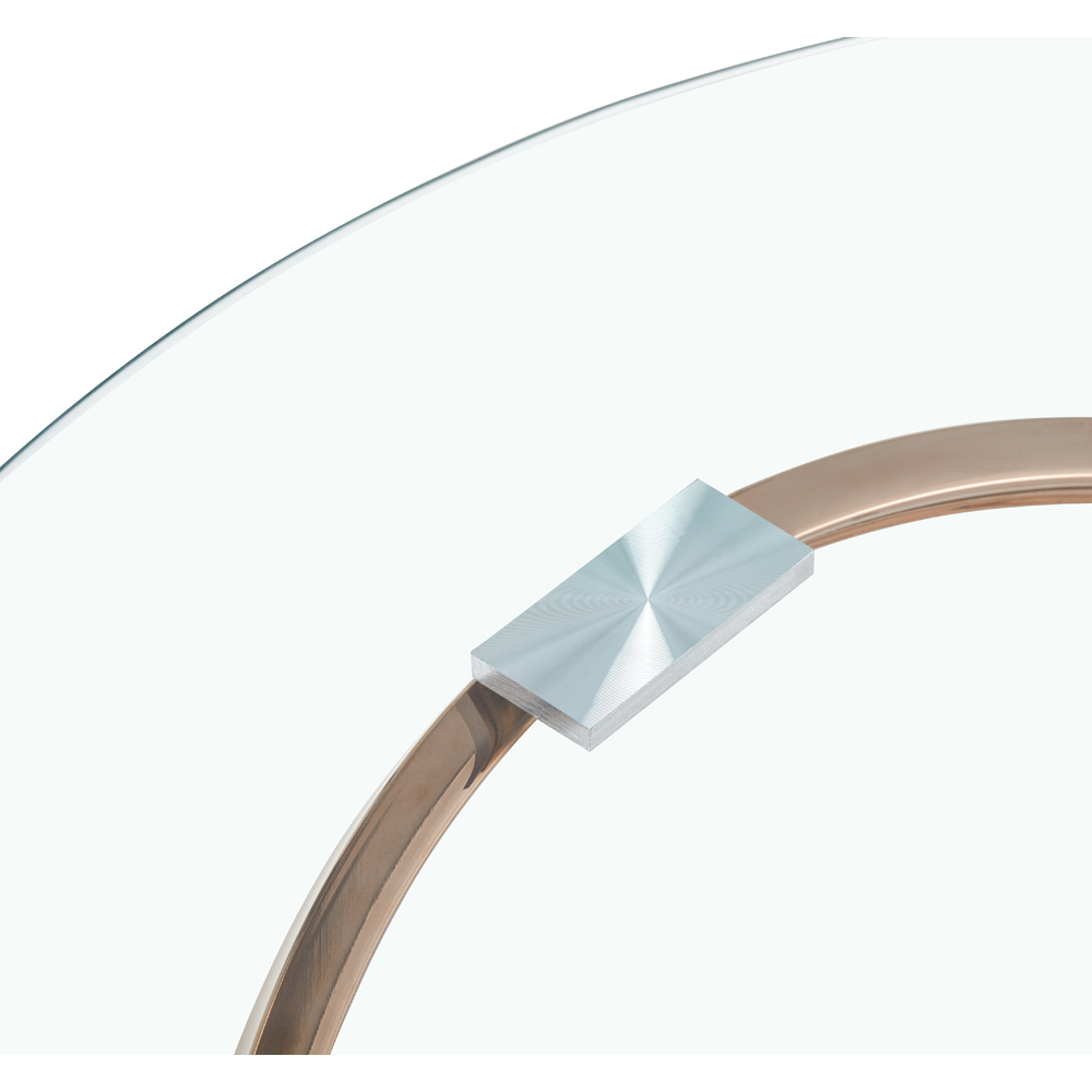 Comfy Living Gold Tempered Glass Coffee Table Image 5