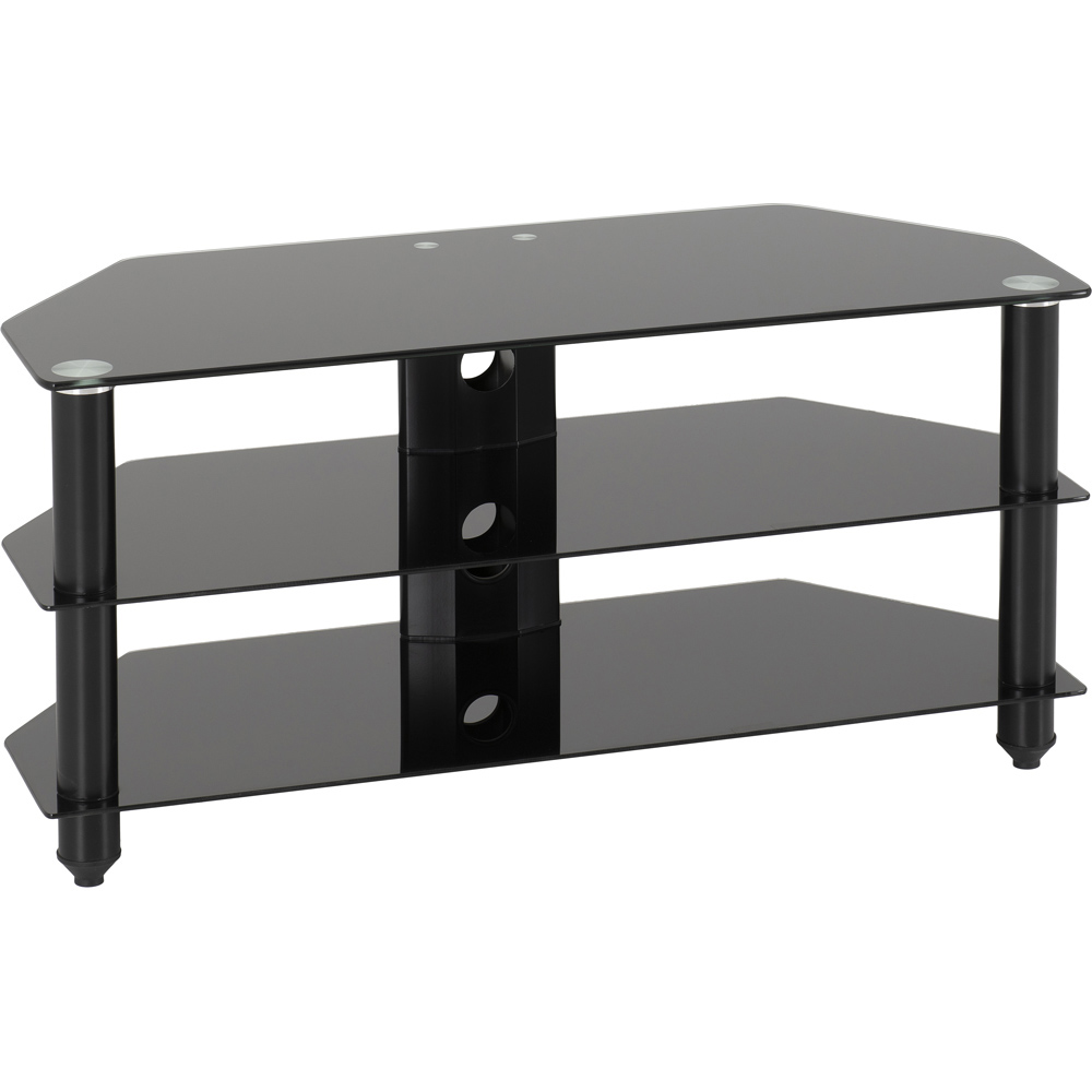 Seconique Bromley Black Glass TV Stand Image 2
