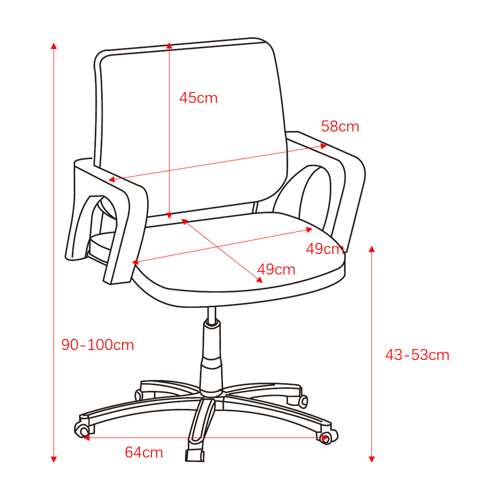 Loft Black Mesh Swivel Home Office Chair Image 5