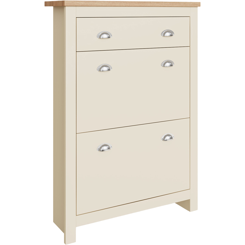 GFW Lancaster Cream 2 Door 1 Drawer Shoe Cabinet Image 4