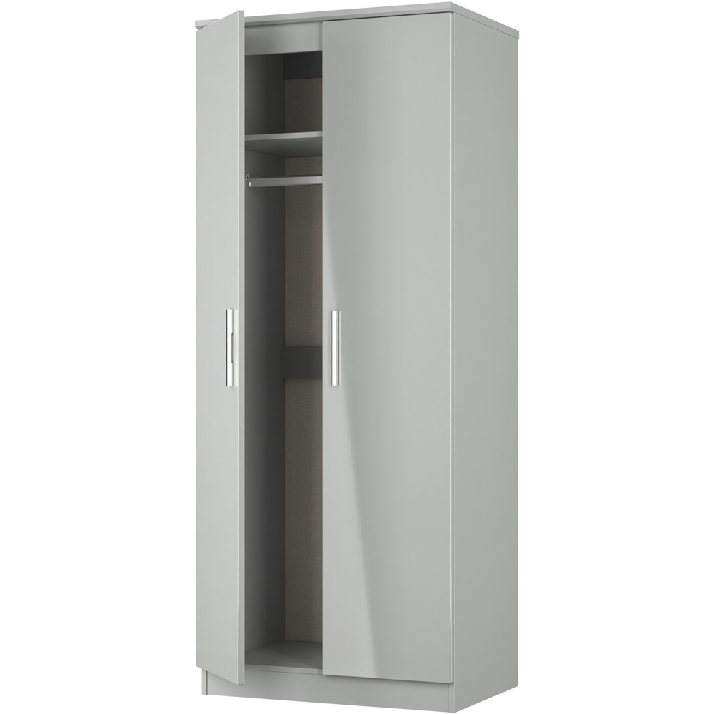 Crowndale Knightsbridge 2 Door Grey Gloss and Dusk Grey Wardrobe Ready Assembled Image 4