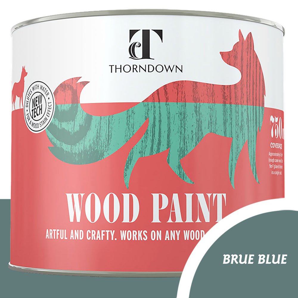 Thorndown Brue Blue Satin Wood Paint 750ml Image 3