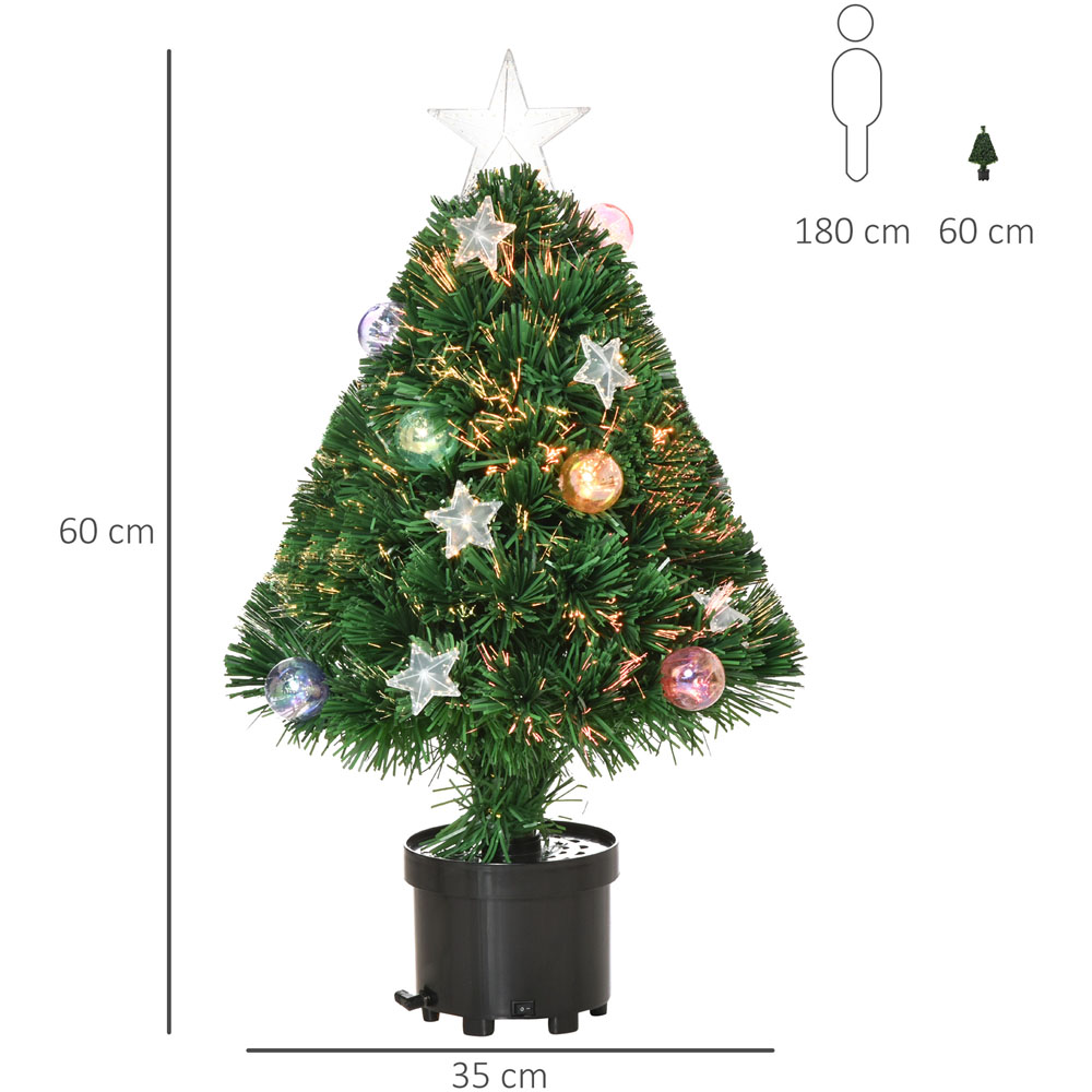 Everglow Fibre Optic LED Green Tabletop Artificial Christmas Tree in Pot 2ft Image 7
