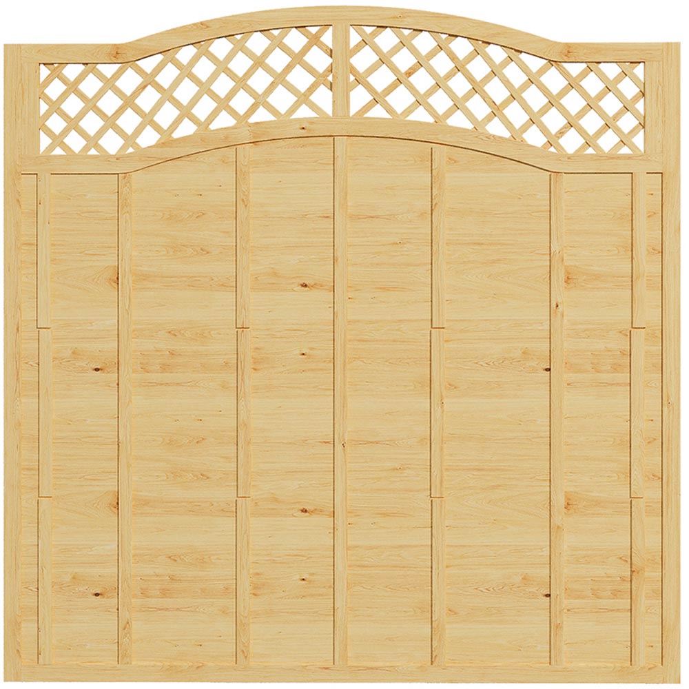 Living and Home 6 x 6ft Lattice Top Wooden Garden Fence Panel Image 1
