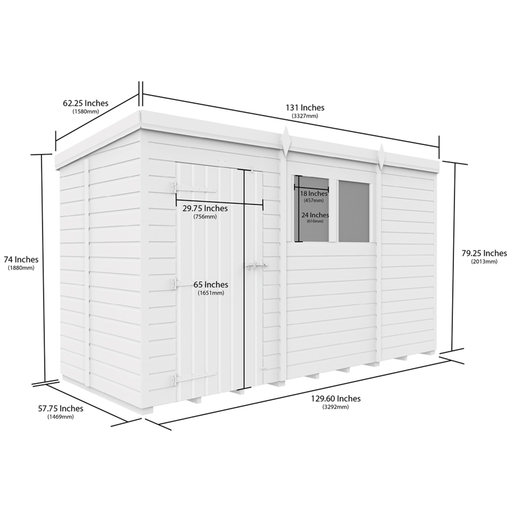 DIY Sheds 11 x 5ft Tongue and Groove Timber Pent Security Garden Shed Image 9