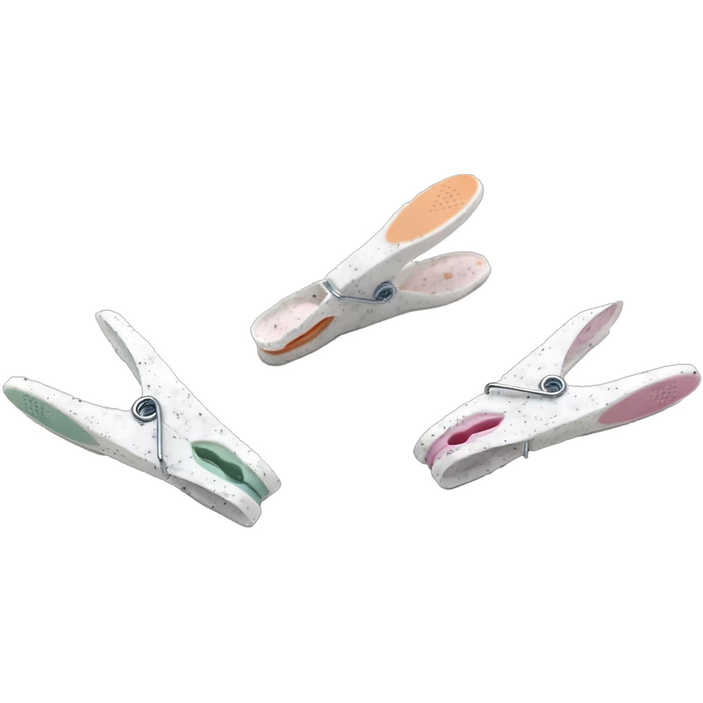Pack of 24 Cream and Sage Soft Grip Pegs Image 3