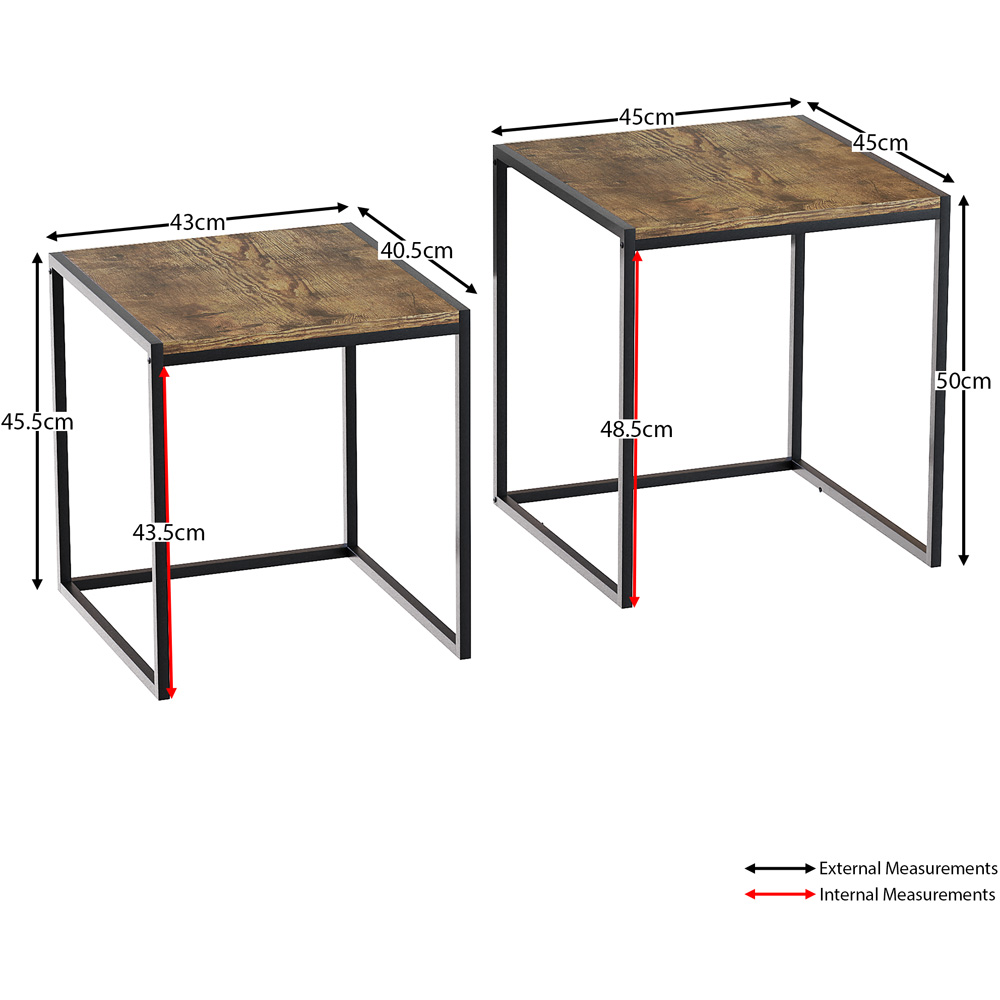 Vida Designs Brooklyn Dark Wood Nest of Tables Set of 2 Image 7