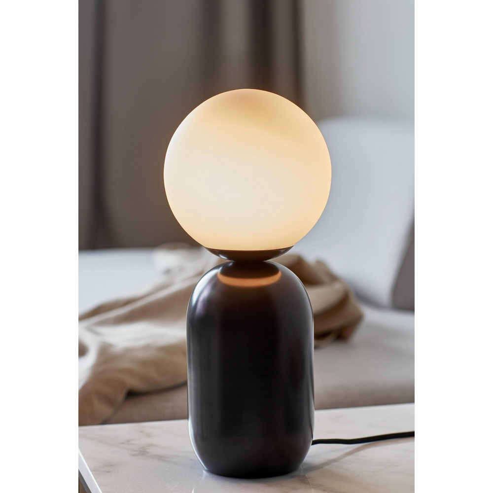 Nordlux Notti Black Mocha Opal Glass Shade Table Lamp Image 2