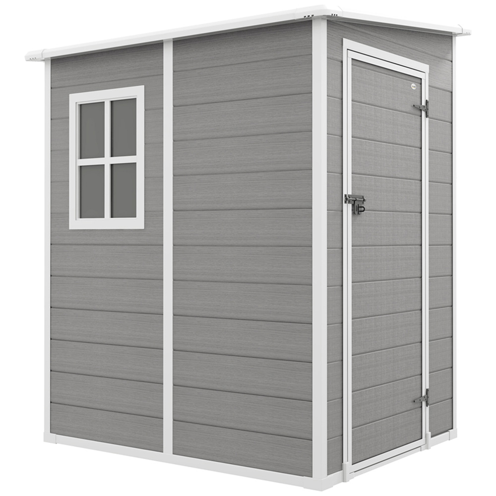 Outsunny 4 x 5ft Grey Vented Garden Storage Shed Image 1