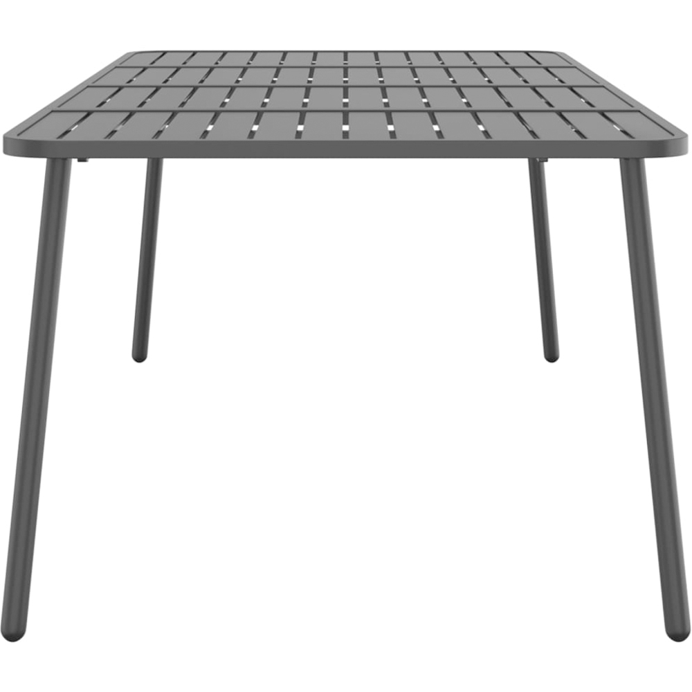 vidaXL 8 Seater Anthracite Steel Slatted Rectangular Garden Table Image 4