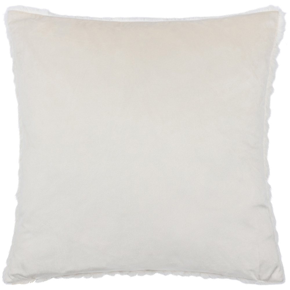 Paoletti Sonnet White Cut Faux Fur Cushion Image 3