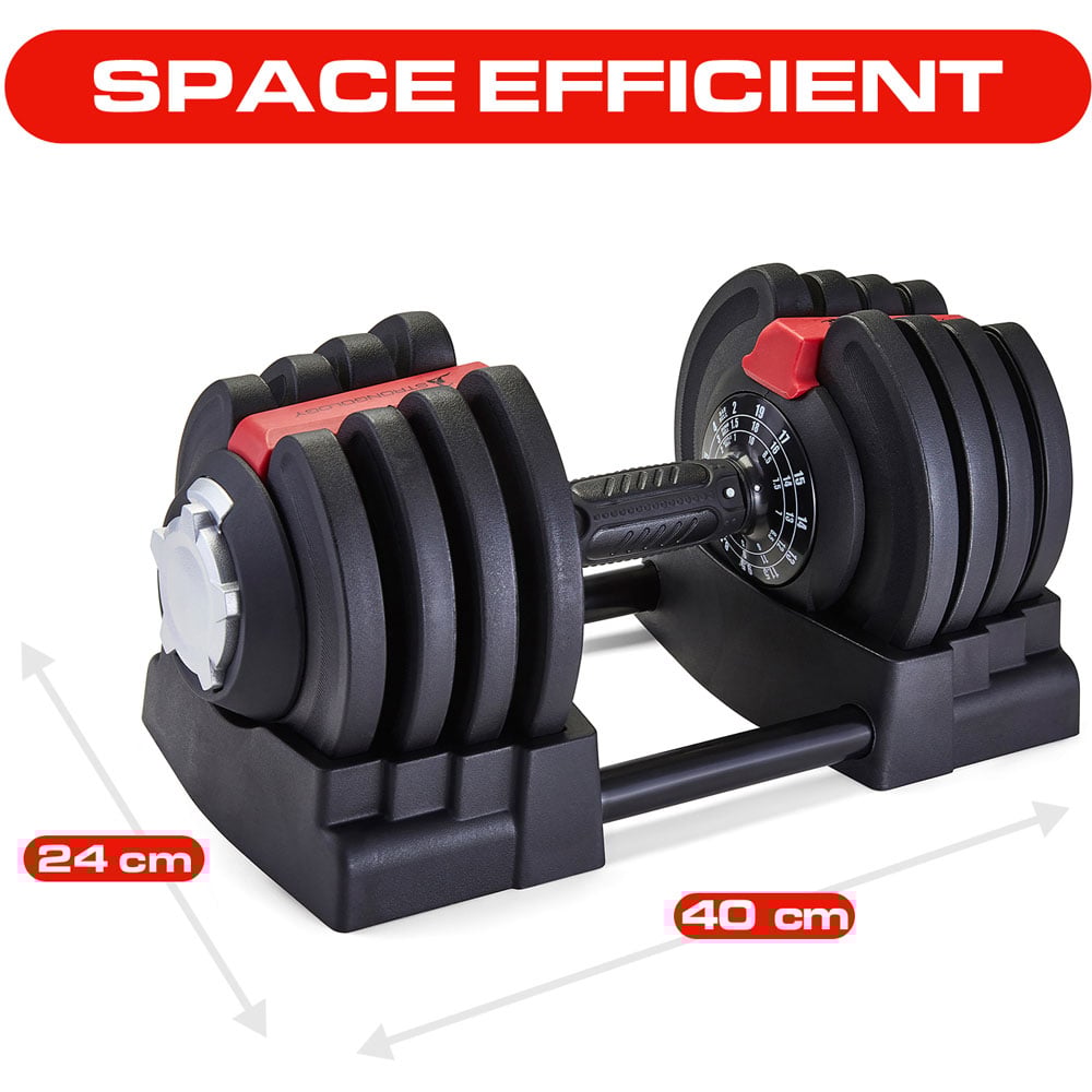 Strongology ELEMENT18 Home Fitness Black and Red Adjustable Dumbbell 1.5kg to 18kg Image 7